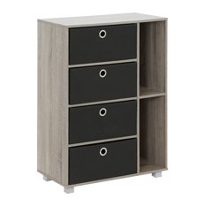 Furinno Multipurpose Cabinet, French Oak Gray/Black