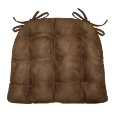 Micro-Suede Coffee Bean Brown Dining Chair Pad