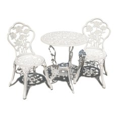 Patio Bistro Set Table Chair Set Outdoor Garden Furniture Antique White