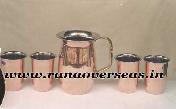 Copper Jug With Glasses