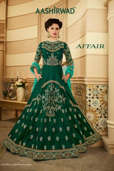 Ashirwad Silk Embroidered Work Anarkali Suit