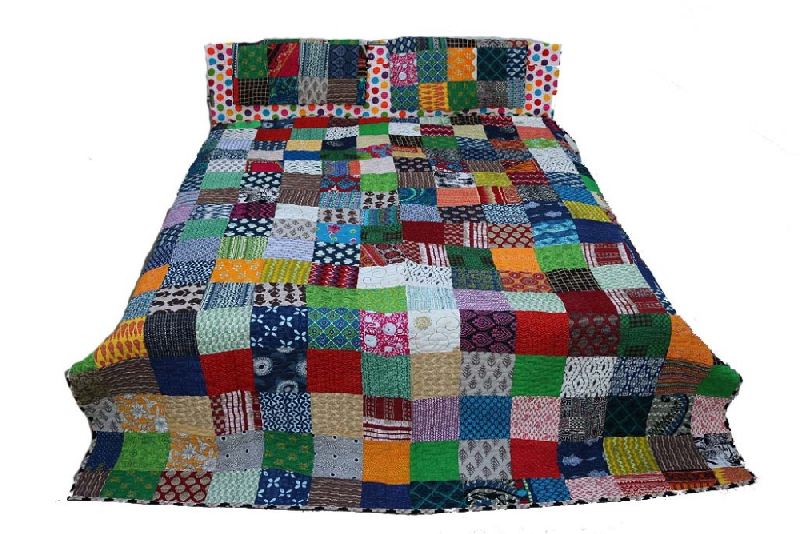 Indian Ethnic Printed Patchwork Quilt, for Home, Hotel, Size : Queen