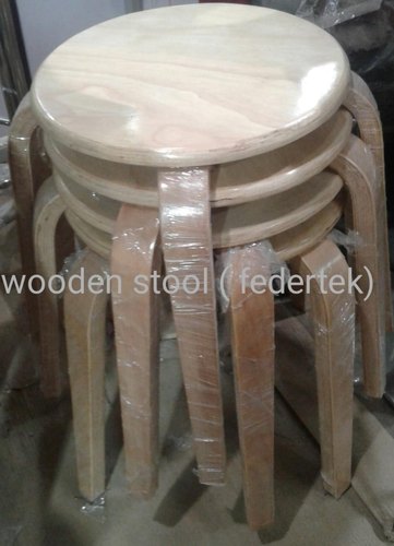 Federtek Polished Plain Wooden Stools, Color : Brown