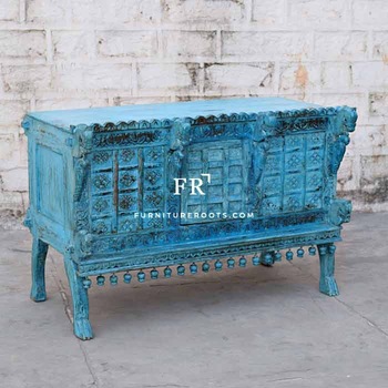 Blue Handcarved Console Furniture