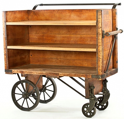 INDUSTRIAL CART WITH WOODEN