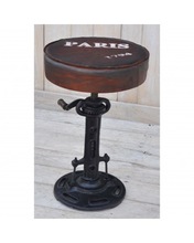 Genuine Leather Cast Iron Bar Stool, Size : Standard