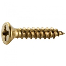 CAP Brass plated Phillips screw, Standard : DIN