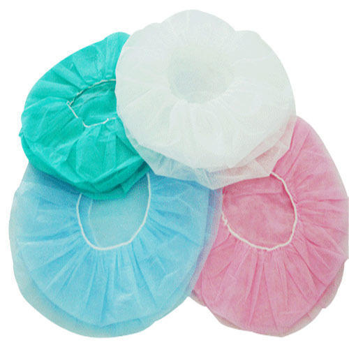 Wrapper India Round Non Woven Bouffant Caps, Color : Blue, Green, Pink, White, etc