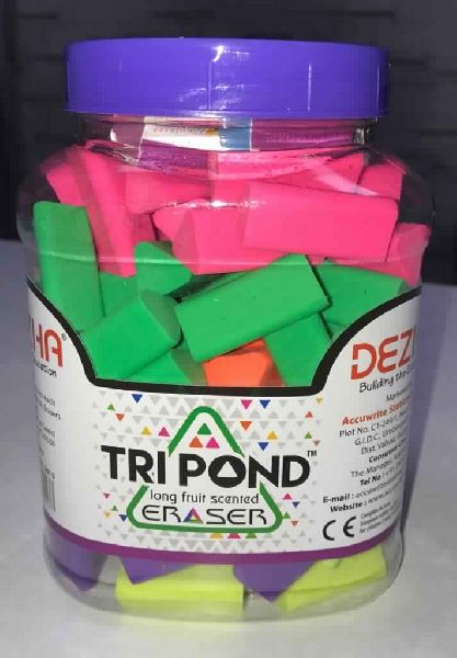 Hillcrest Eco-friendly Tri Pond Long Eraser, Packaging Type : Set