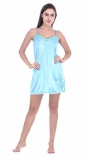 Women Satin Nightwear, Color : Turquoise