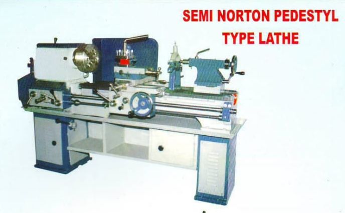 Semi Norton Pedestal Type Lathe Machine, Voltage : 110V