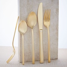 GIFT INDIA Metal Gold Cutlery Set