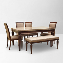 Kraza Lifestyle Wood Dining Room Set, for Restaurant, Hotel, Home, Color : Walnut