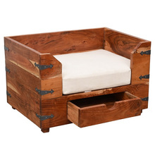 Wooden Pet Bed with drawer, for Dogs, Pattern : Solid