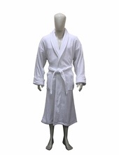 Trident Velour Mens Bathrobe, Color : White