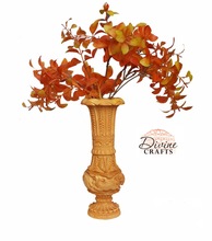 Divinecrafts Wood Round Flower Vases, Size : 8 Inch