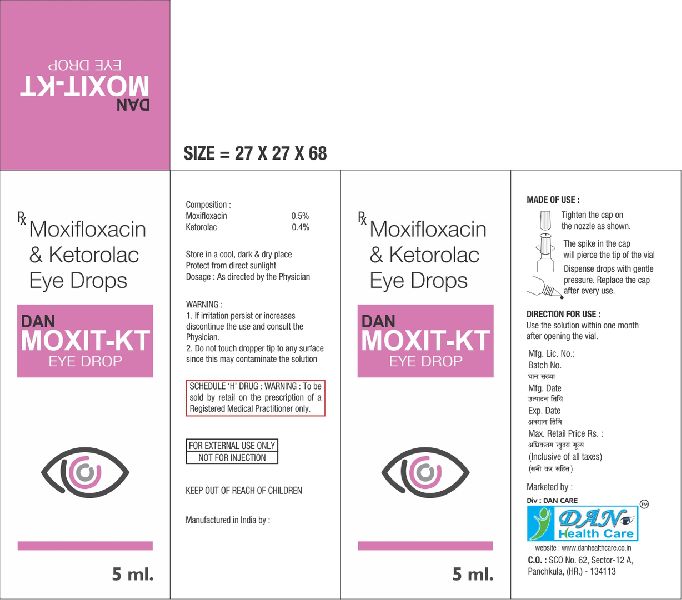 Plastic DAN Moxit-KT Eye Drop, Composition : Moxifloxacin 0.5%