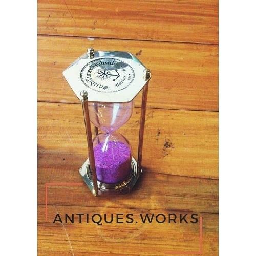 Polished Brass Sand Timer, for Home Use, office Use, Size : 6inch