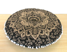 Cotton Round Floor Pillo Covers, for Decorative, Chair, Home Decorative, Pattern : Printed