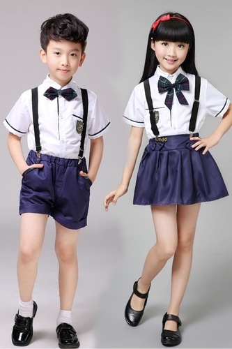 Plain Cotton Primary School Uniform, Size : Large, Medium, Small