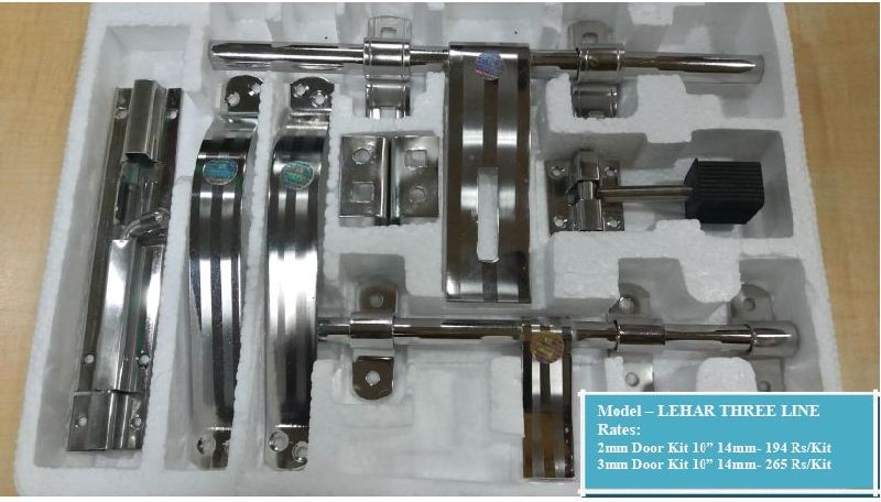 Lehar Three Line Model Door Kit, Color : Silver