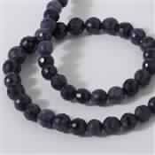 Blue Sapphire Faceted Round Necklace