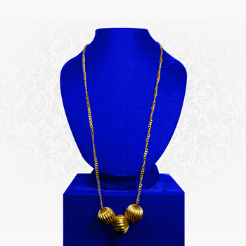 Gold Ball Chain Decorated Necklace, Gender : Women's