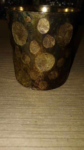 Golden Glass Votive Candle Holder