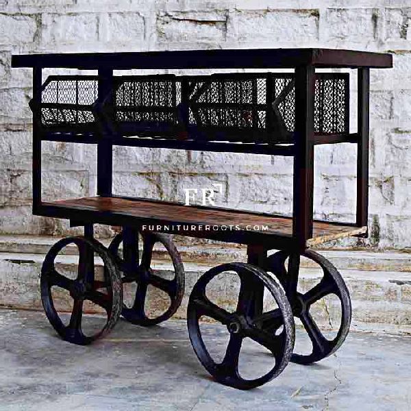 Heavy-Duty Wooden Kitchen Cart