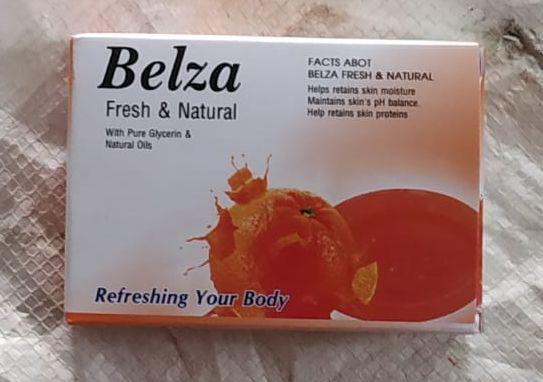 Rectangle Belza Orange Soap, for Bathing, Feature : Keep Skin Soft