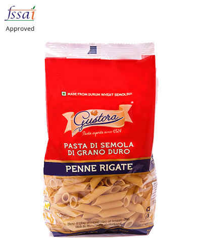 Gustoraa Foosd Penne Rigate Pasta, Packaging Size : 5 Kg, 200g, 500G