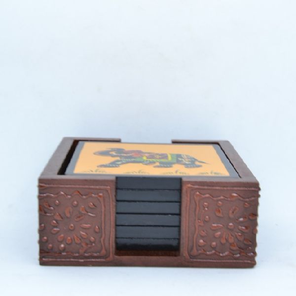 Cotton Curio Handcrafted Wooden Coasters, Size : Medium