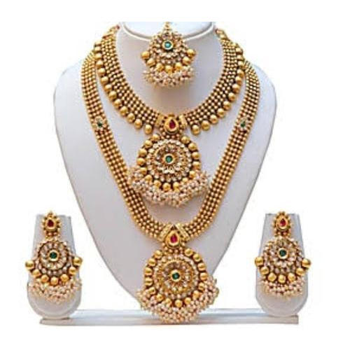 Polished Metal Artificial Necklace Set, Style : Antique
