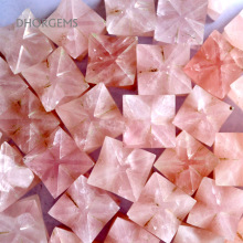 Rose quartz Gemstone Merkaba Star, Color : Pink