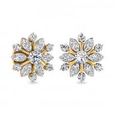 Non Polished diamonds earring, Outer Material : Gold, Platinum, Silver