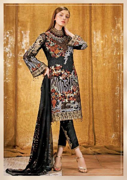 Luxury Zone Georgette Ladies Designer Suits, Size : XXL