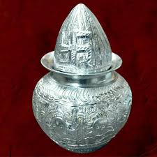 Silver plated kalash, for Pooja, Feature : Corrosion Proof, Fine Finishing, Light Weight, Perfect Design