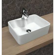 Rectangular Non Polished Ceramic table top basin, for Home, Hotel, Office, Restaurant, Style : Modern