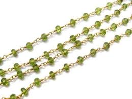 Brass Gemstone beaded chain