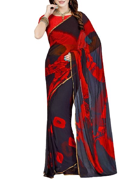 Embroidered Chiffon Saree, Technics : Attractive Pattern