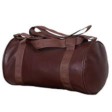 Leather gym bag, Color : Brown