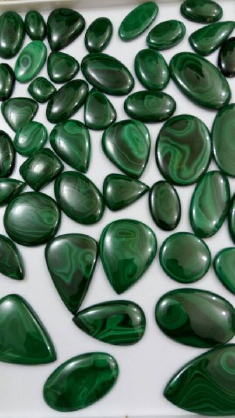 Malachite Cabs Stone, for Jewellery, Color : Green