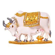 Non Polished Marble Cow Calf Small Statues, for Garden, Home, Office, Shop, Temple, Pattern : Printed