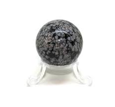 Snow Flake Obsidian Sphere Ball, for Healing, Feature : Anti dust, fine finished, shiny look