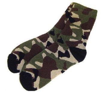 Checked Cotton army socks, Size : L