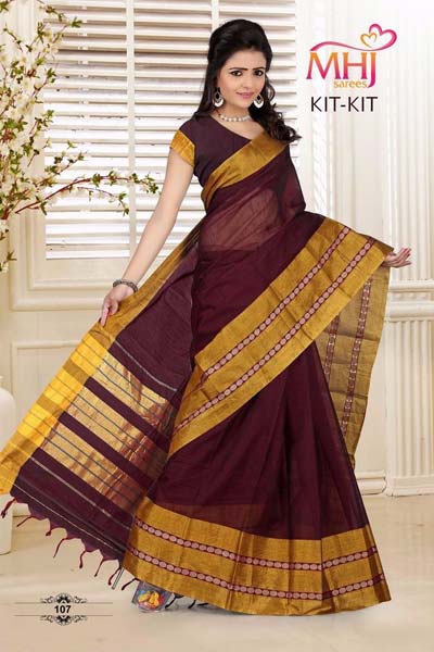 Cotton saree, for Anti-Wrinkle, Dry Cleaning, Easy Wash, Shrink-Resistant, Technics : Embroidery Work