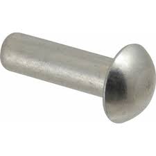 Non Polished Aluminum round head rivet, for Fittngs Use, Industrial Use, Internal Locking, Length : 0-10mm