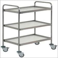 Polished Aluminium Hospital Trolley, Feature : Durable, High Quality, Light Weight, Sturdiness, Unique Designs