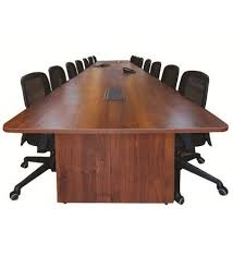 Brown Plastic Polished Conference Table, for Office Use, Pattern : Plain