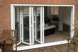 Non Polished Glass UPVC Folding Door, Shape : Rectangular, Square